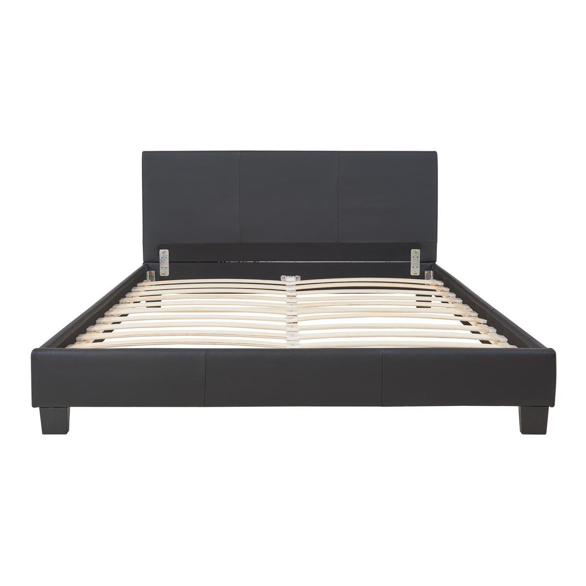 POLSTERBETT Albacete mit Matratze - Schwarz, Textil (140/200cm) - Corium