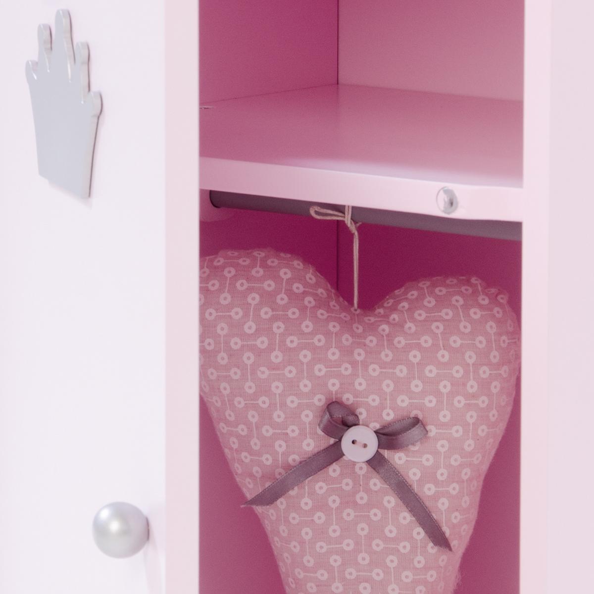 PUPPENSCHRANK Prinzessin Sophie - Rosa, Holzwerkstoff (34.5/51.5/21cm) - Roba