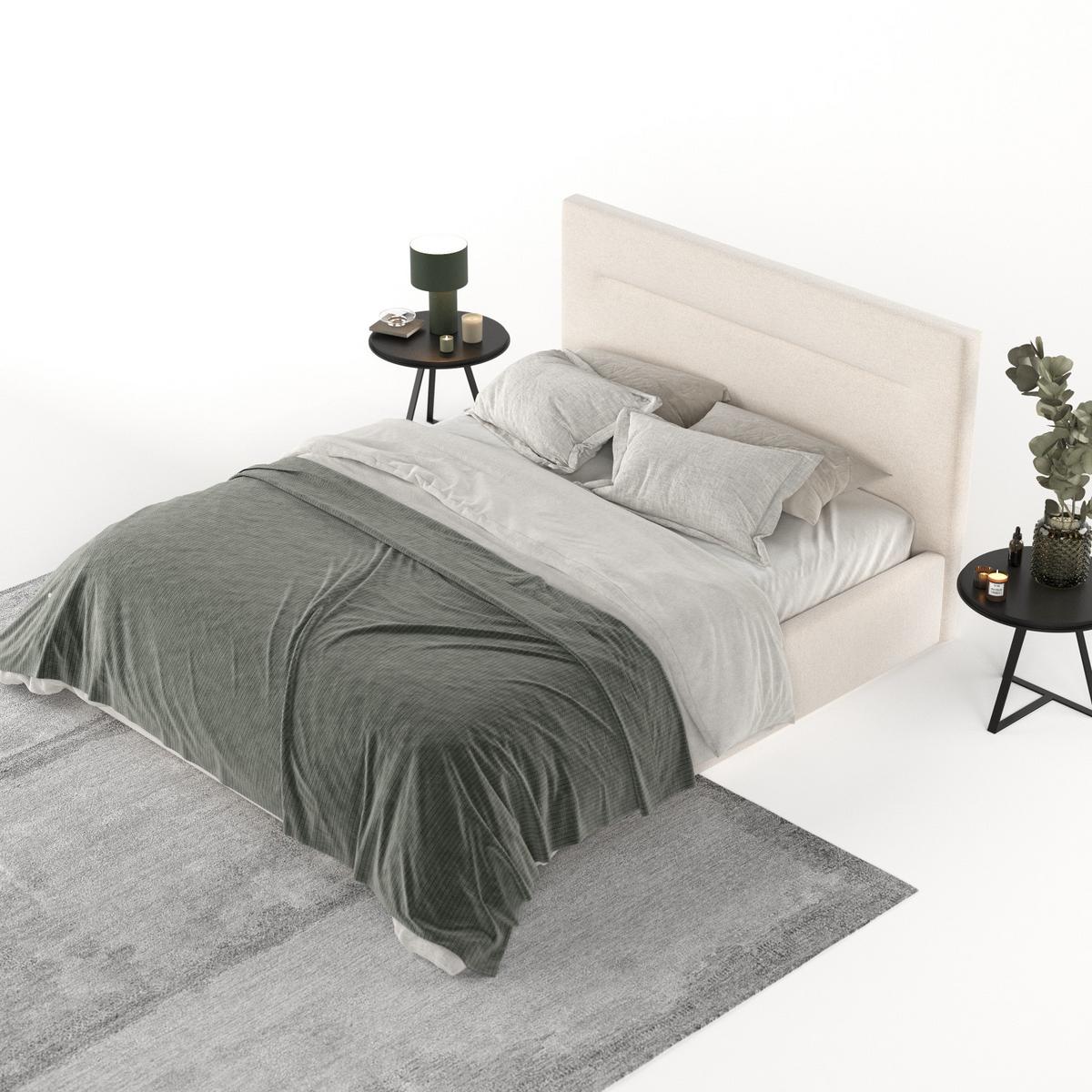 POLSTERBETT Liline 160/200 cm Ecru im Asti Stoff - Ecru/Schwarz, Holz/Holzwerkstoff (160/200cm) - AltaBeds
