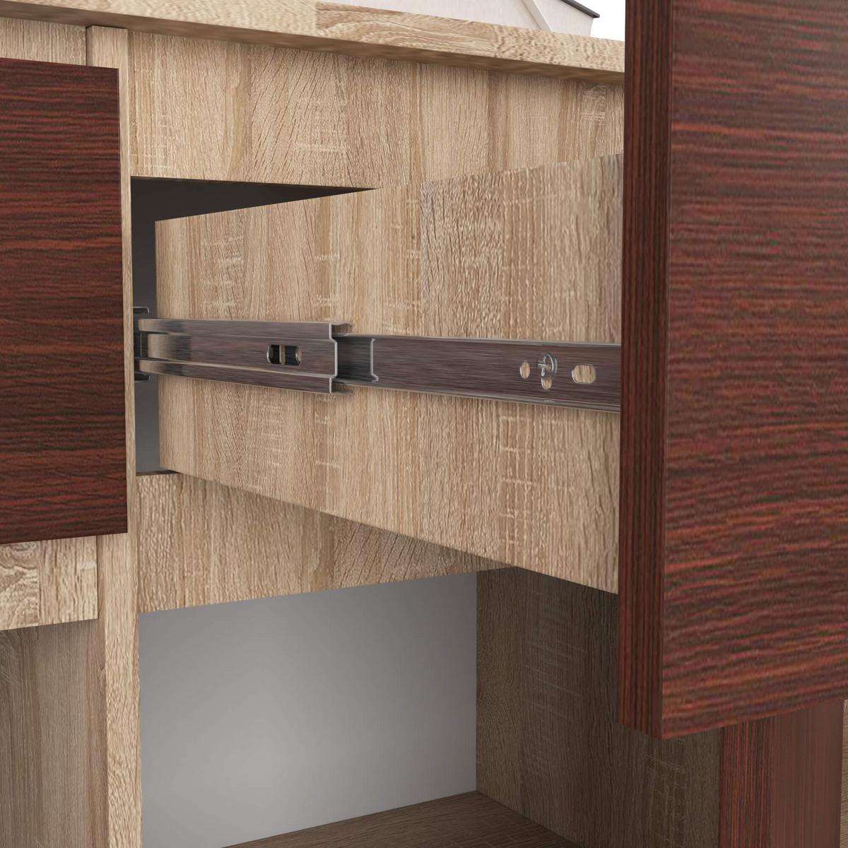 KOMMODE Eiche Sonoma, Dunkelbraun 99/138/40 - Hellbraun/Dunkelbraun, Holzwerkstoff (138/99/40cm) - RAUMHIRSCH FURNITURE