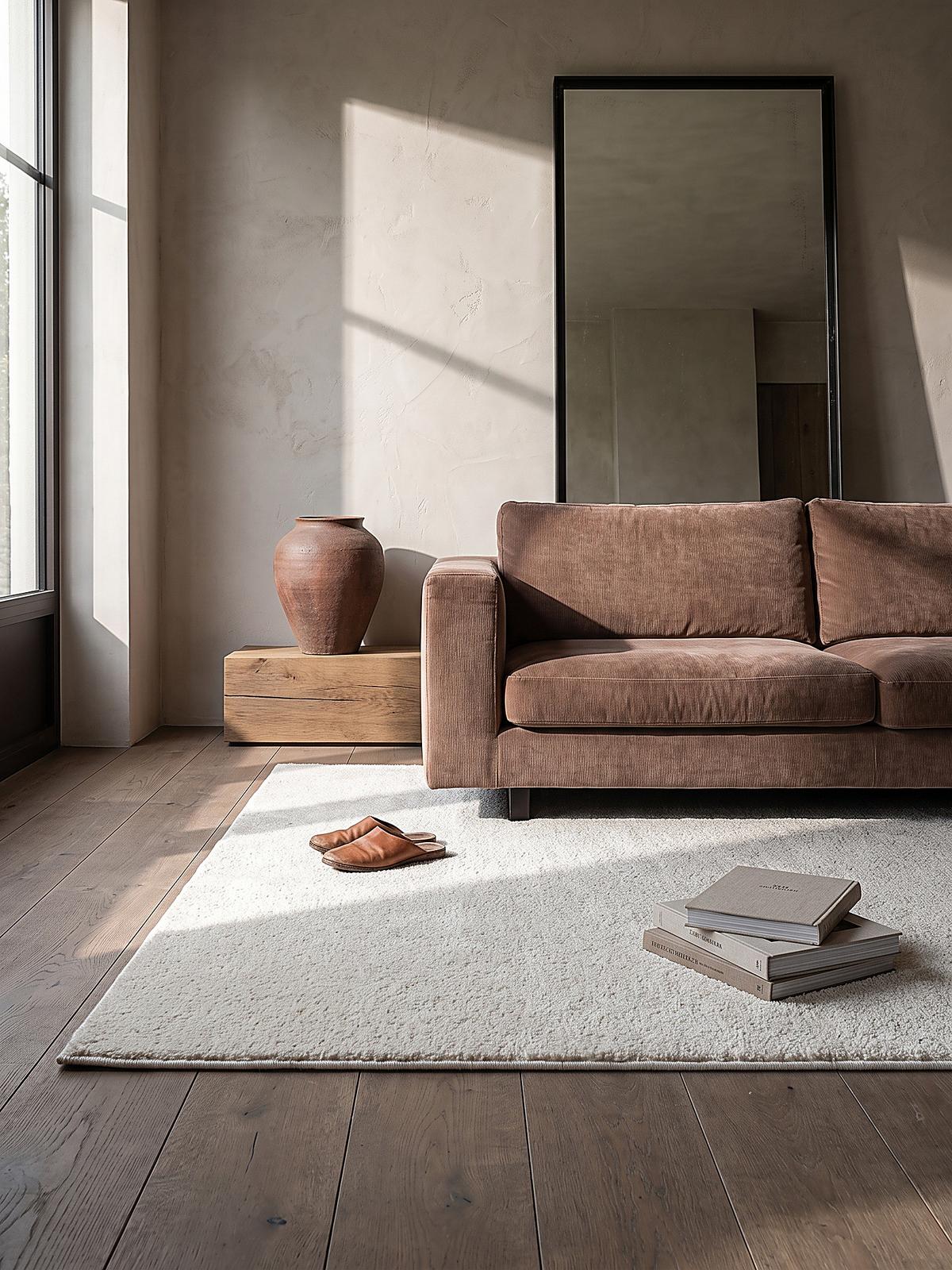 HOCHFLORTEPPICH Uni BORMIDA Polypropylen Creme 120 x 170 cm - Beige, Textil (120/170cm) - KADIMA DESIGN