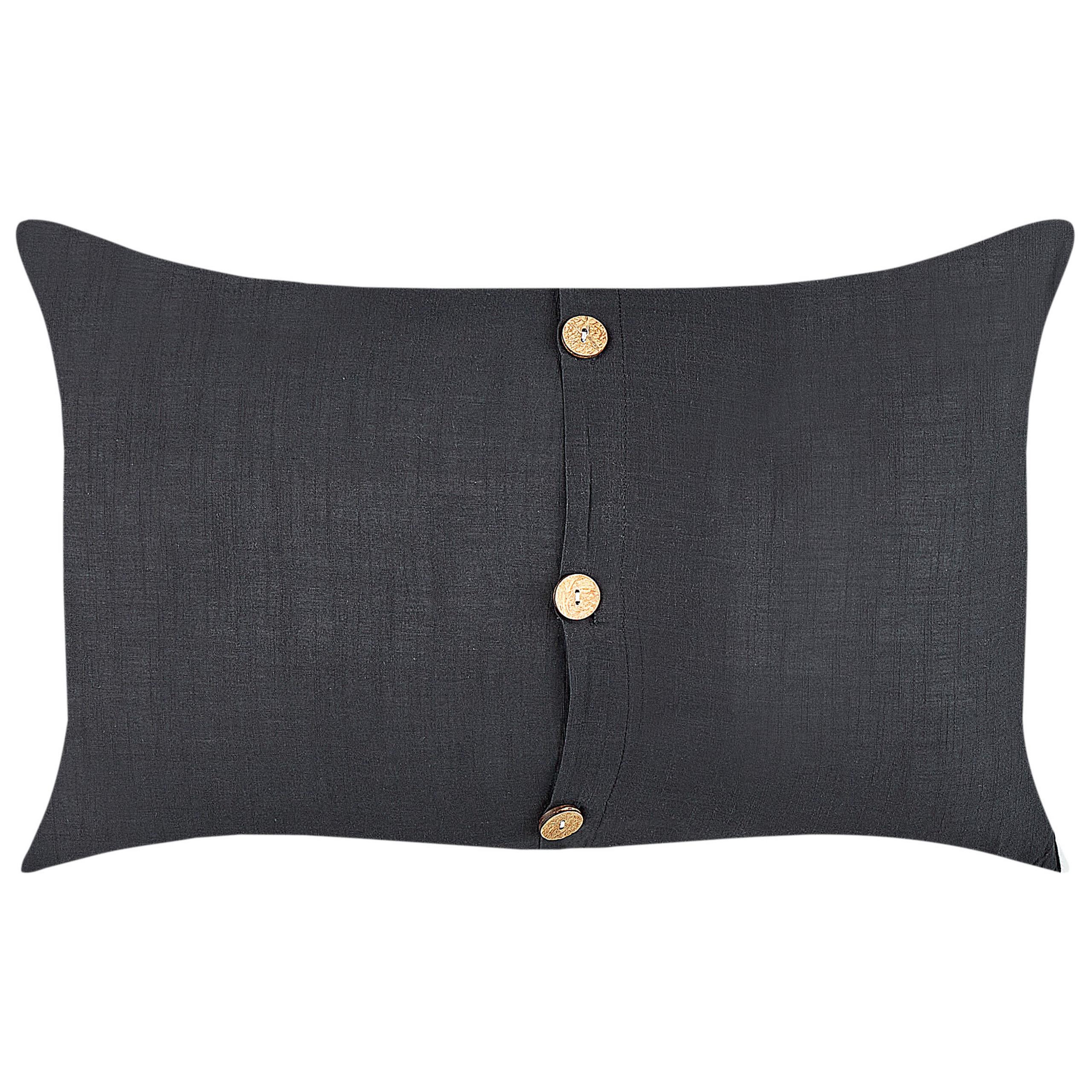 DEKOKISSEN 2er-Set Schwarz 30/50 cm Banori - Schwarz, Textil (50/30cm) - Beliani