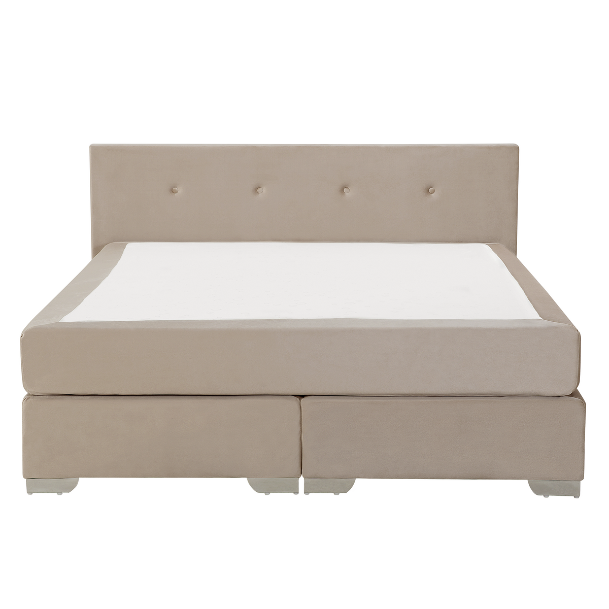 BOXSPRINGBETT 180/200cm Helles Beige Consul - Beige, Textil (180/200cm) - Beliani