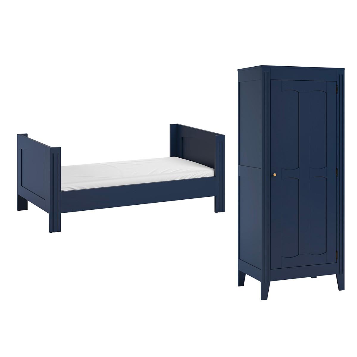 BABYZIMMER 2-teilig Blau - Blau, Holzwerkstoff (144/80/75cm) - Petits-meubles