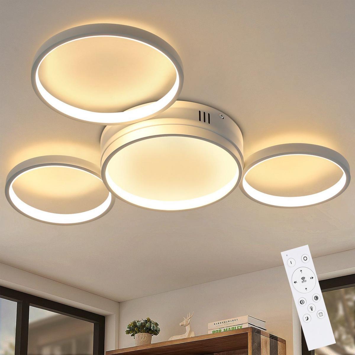 LED-DECKENLEUCHTE Molekül 62/47/7 cm - Weiß, Metall (62/47/7cm) - Nettlife
