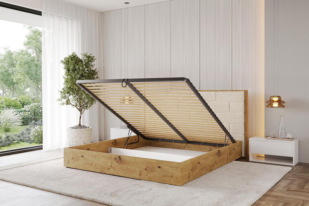 POLSTERBETT mit Bettkasten und Lattenrost, Boxbett ohne Matratze - ENZO8 160x200 Beige - Creme, Holzwerkstoff/Textil (160/200cm) - ALTDECOR