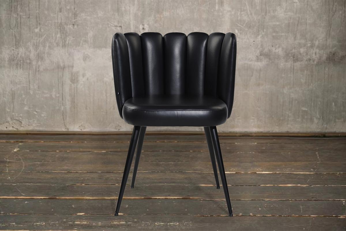 ESSZIMMERSTUHL JADA Schwarz Leder (1er-Set) - Schwarz, Leder/Kunststoff (59/79/55cm) - KAWOLA