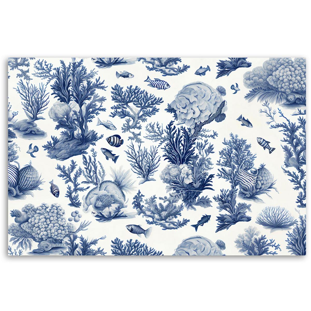 KUNSTDRUCK Blau 90/60 cm - Blau, Textil (90/60cm) - KUNSTLOFT