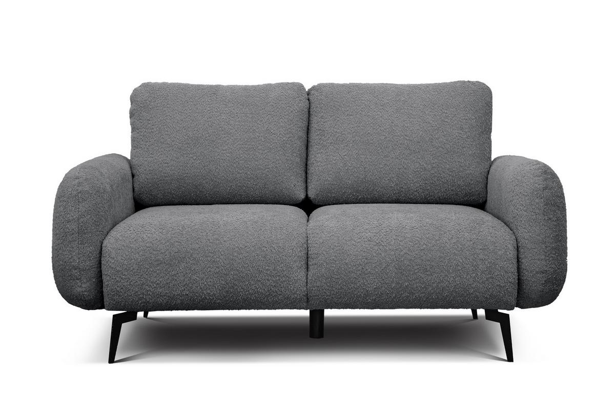 SOFA FEBE 2-Sitzer, dunkelgrau - Dunkelgrau/Schwarz, Holz/Textil (160/82/96cm) - Wozimo