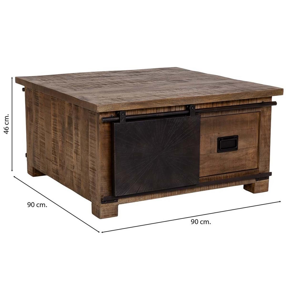 COUCHTISCH aus holz 90x90x46cm - Braun, Holz (90/90/46cm) - Wanderlust