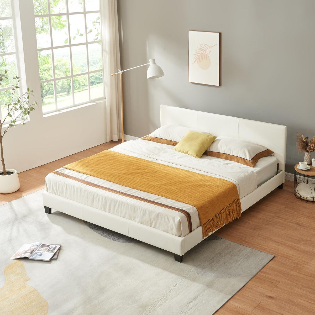 POLSTERBETT Albacete - Weiß, Textil (160/200cm) - Corium