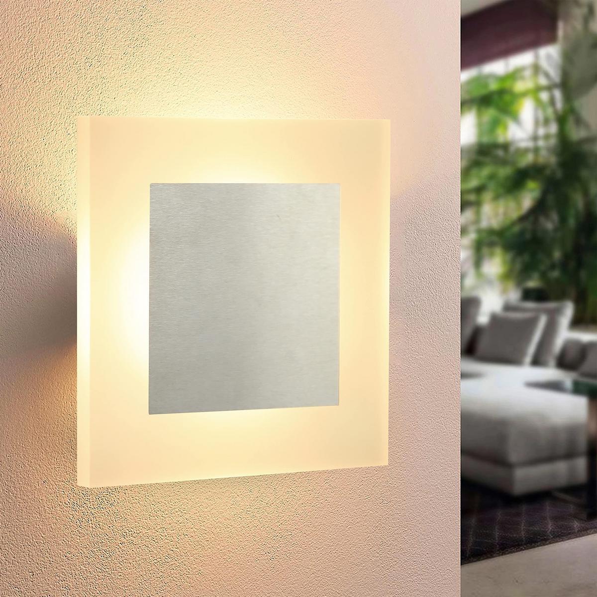 LED-WANDLEUCHTE Shimmerlite 16/16/4.8 cm - Schwarz, Metall (16/4.8/16cm) - ZMH