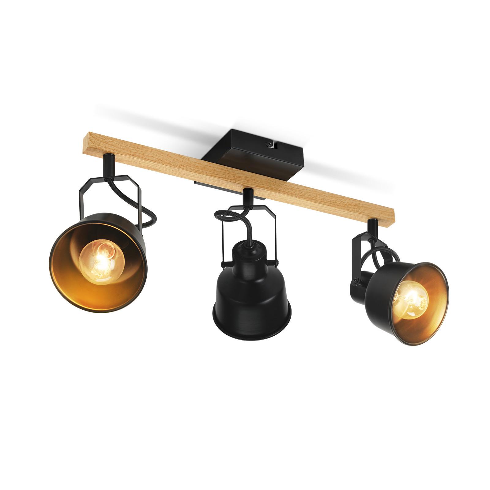 DECKENSTRAHLER Strahlwin 42.5/10/2.5 cm - Schwarz, Metall (42.5/10/2.5cm) - ZMH