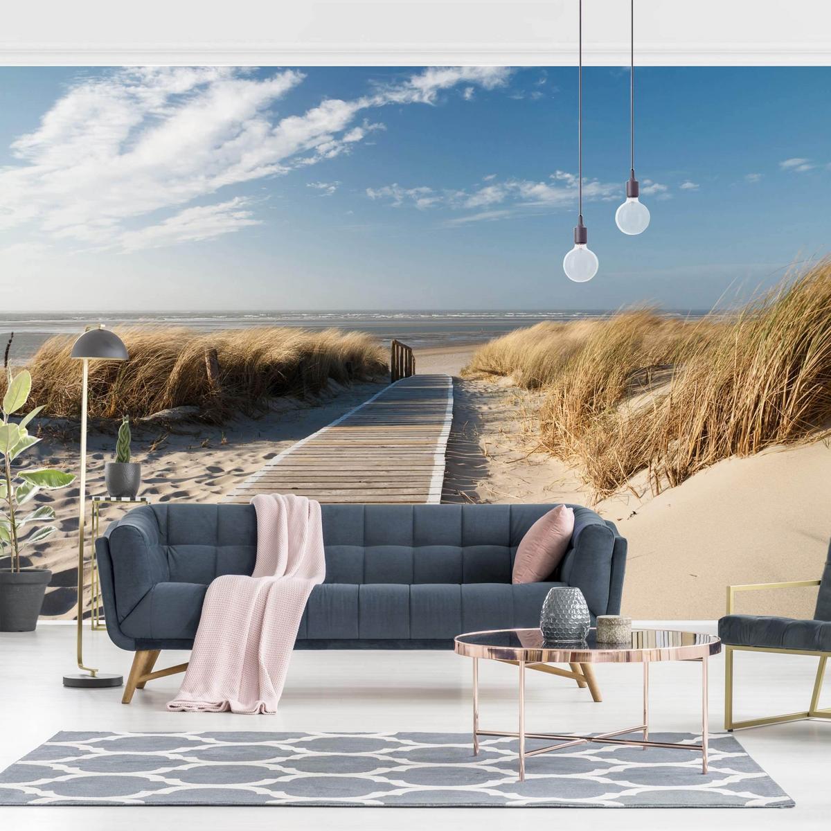 FOTOTAPETE Ostsee Strand 288/190 cm - Eichefarben, Papier (288/190cm) - Bilderwelten