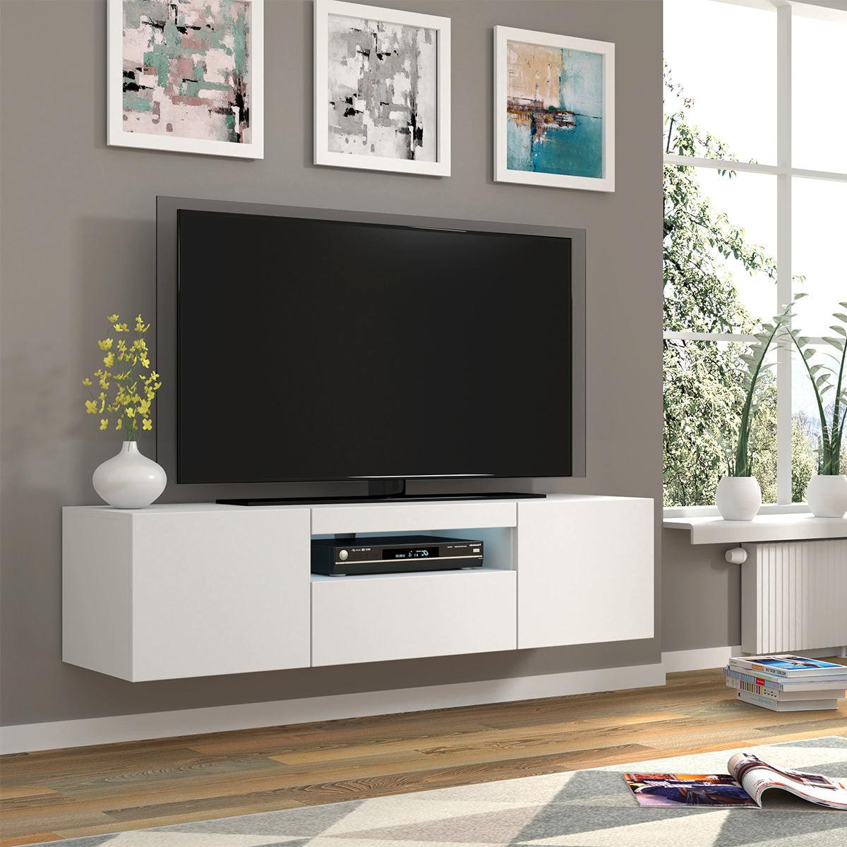 TV-MÖBEL Aurus Weiß - Weiß, Holzwerkstoff (150/36/37cm) - Petits-meubles