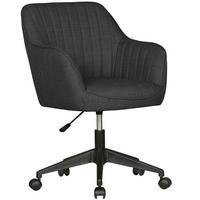 SCHREIBTISCHSTUHL Anthrazit Stoff drehbar mit Lehne und Rollen bis 120 kg MIAMI - Anthrazit/Schwarz, Textil (65/90/65cm) - KADIMA DESIGN