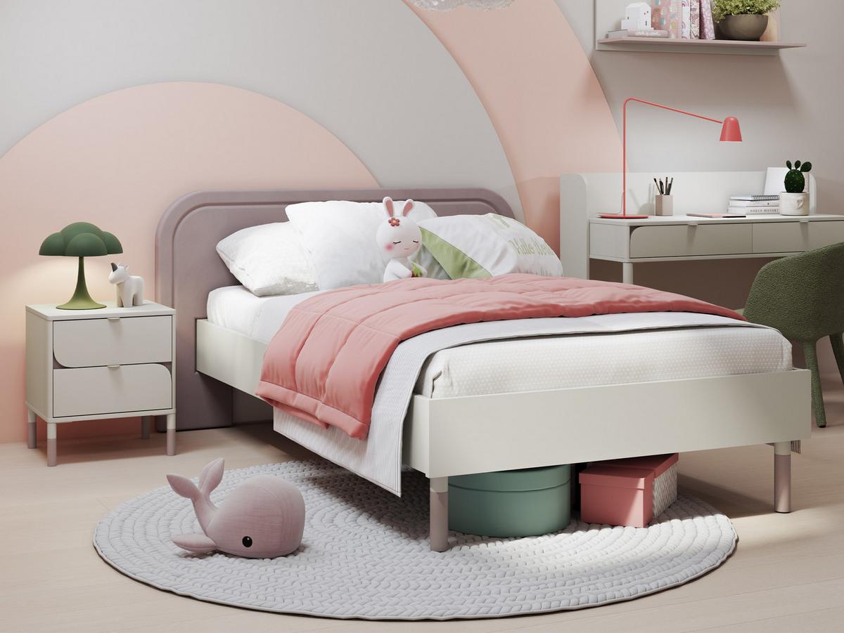 JUGENDBETT Harmony 90 HR08 - Kaschmir/Trüffeleichefarben, Holzwerkstoff/Metall (90/200cm) - MIRJAN24