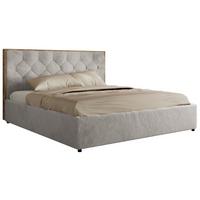 POLSTERBETT LARINO CLASSIC 200/200 - Hellgrau Plüsch - ohne Matratze - Hellgrau, Textil (200/200cm) - MKS