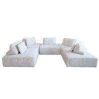 MODULSOFA WIOLO SOFT 5 MODULE 5 KISSEN Hellgrau Cord - Hellgrau/Schwarz, Kunststoff/Textil (333/84/222cm) - KAWOLA