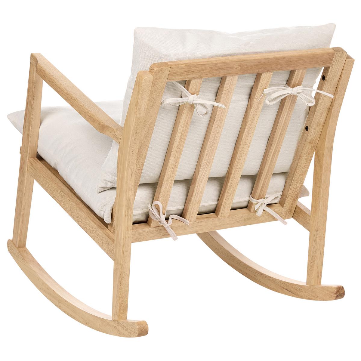 SCHAUKELSESSEL Holz Hellbraun/Hellbeige Kjevik - Beige/Braun, Textil (65/75/75cm) - Beliani