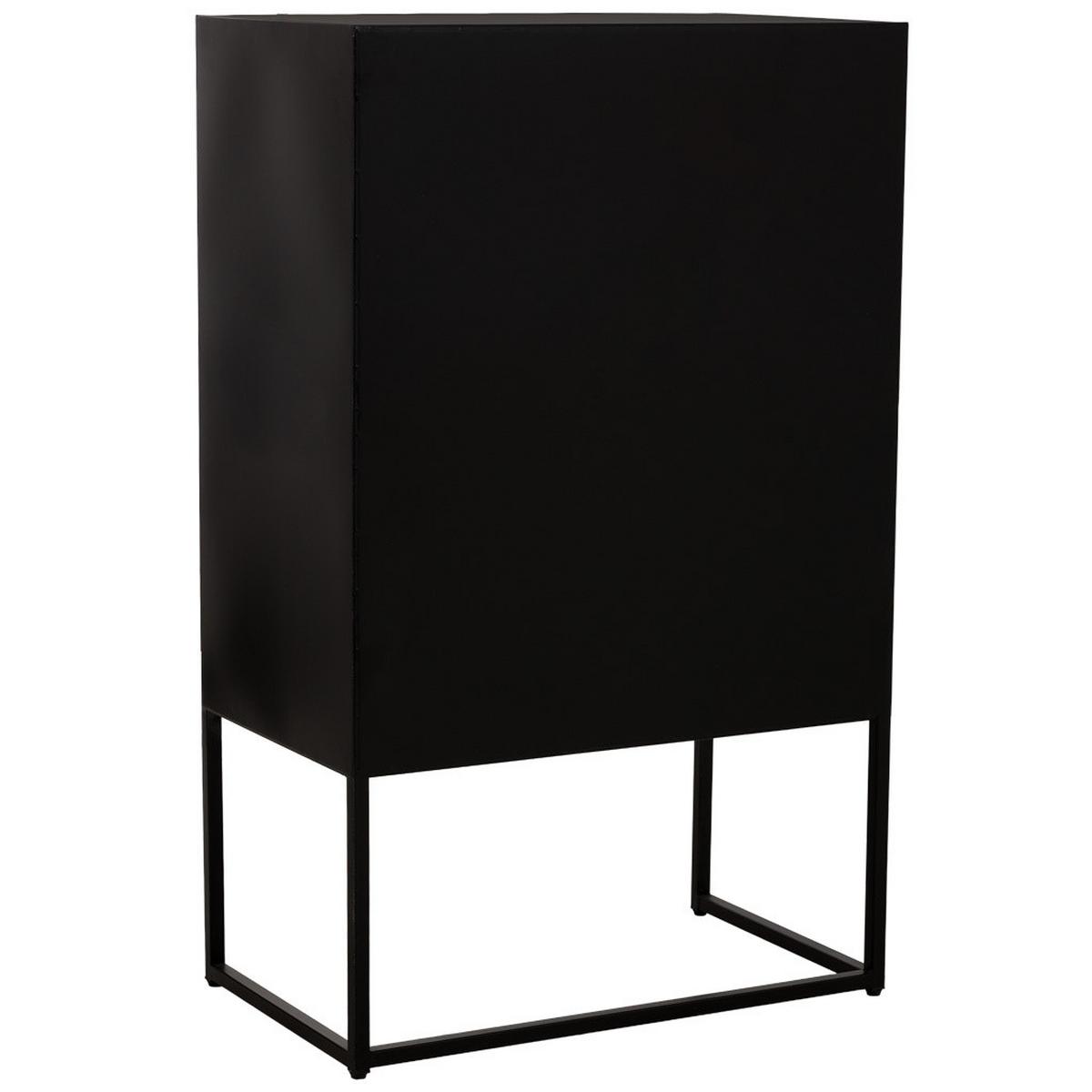 VITRINE aus Metall, schwarz, 65x39x106cm - Schwarz, Metall (65/105.5/38.5cm) - Wanderlust