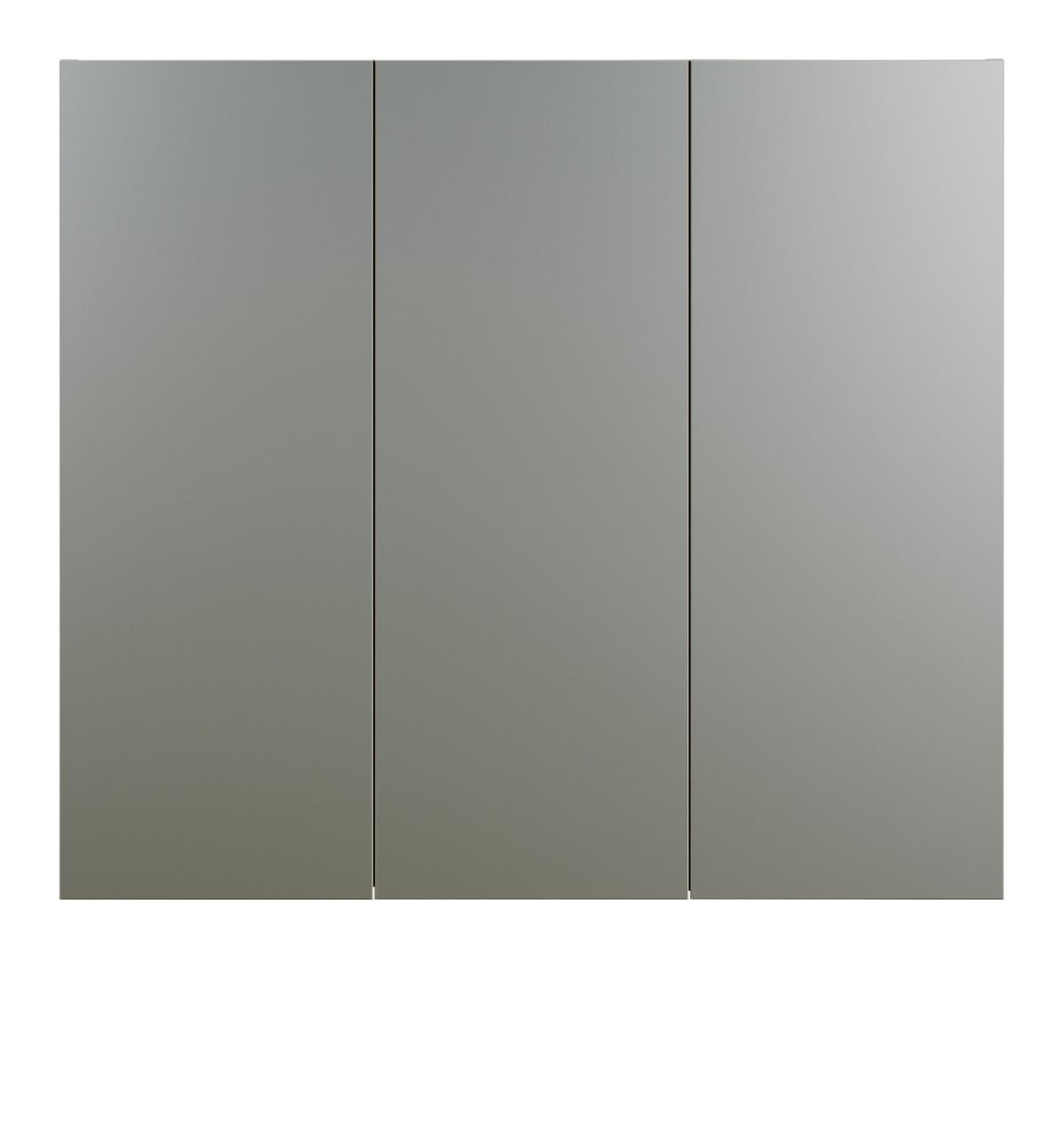 SPIEGELSCHRANK Kaschmir grau 90 cm, Badschrank 3-türig - Klar/Grau, Glas/Holzwerkstoff (90/80/20cm) - Top.Furn