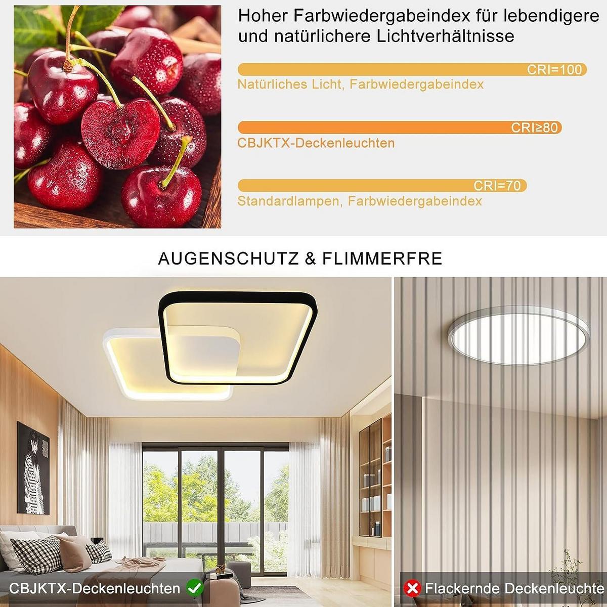 LED-DECKENLEUCHTE Nils 43/43/4.5 cm - Schwarz, Metall (30/4.5/30cm) - ZMH