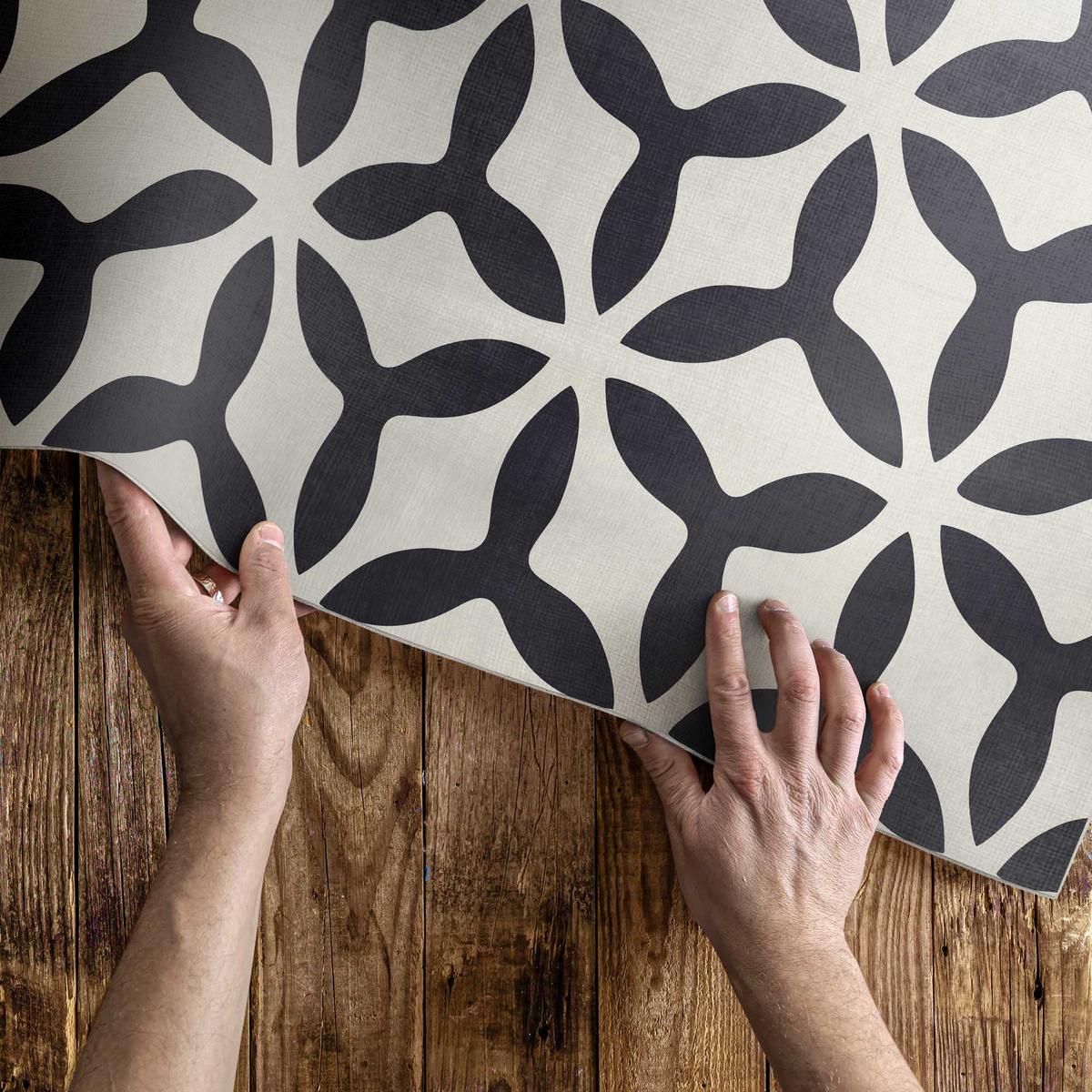 TEPPICH 120x180 cm Modernes Geometrisches Muster - Schwarz/Weiß, Kunststoff (120/180cm) - Wallfluent