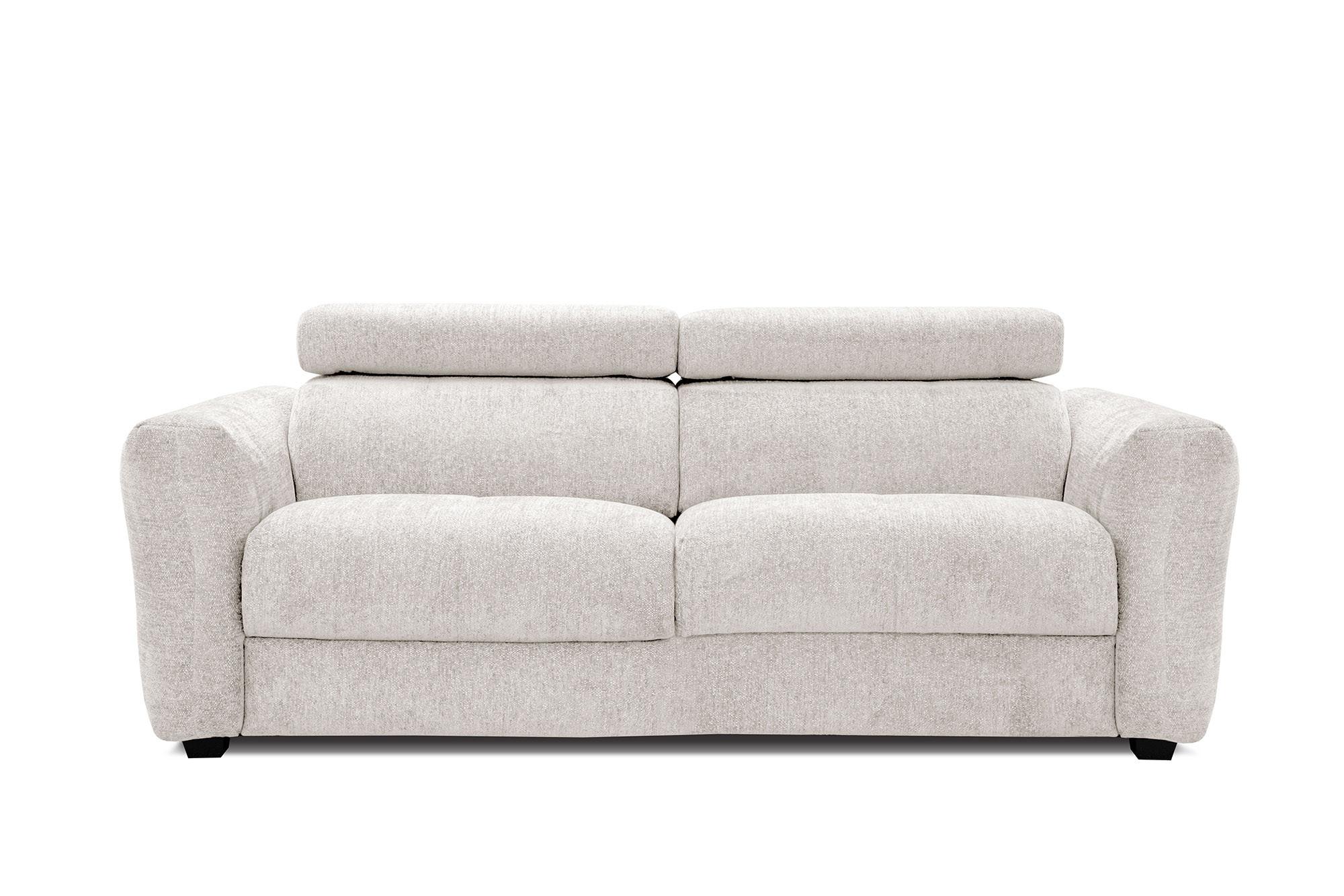 SOFA CALVERA 3-Sitzer, weiß - Schwarz/Weiß, Holzwerkstoff/Textil (204/79/106cm) - Wozimo