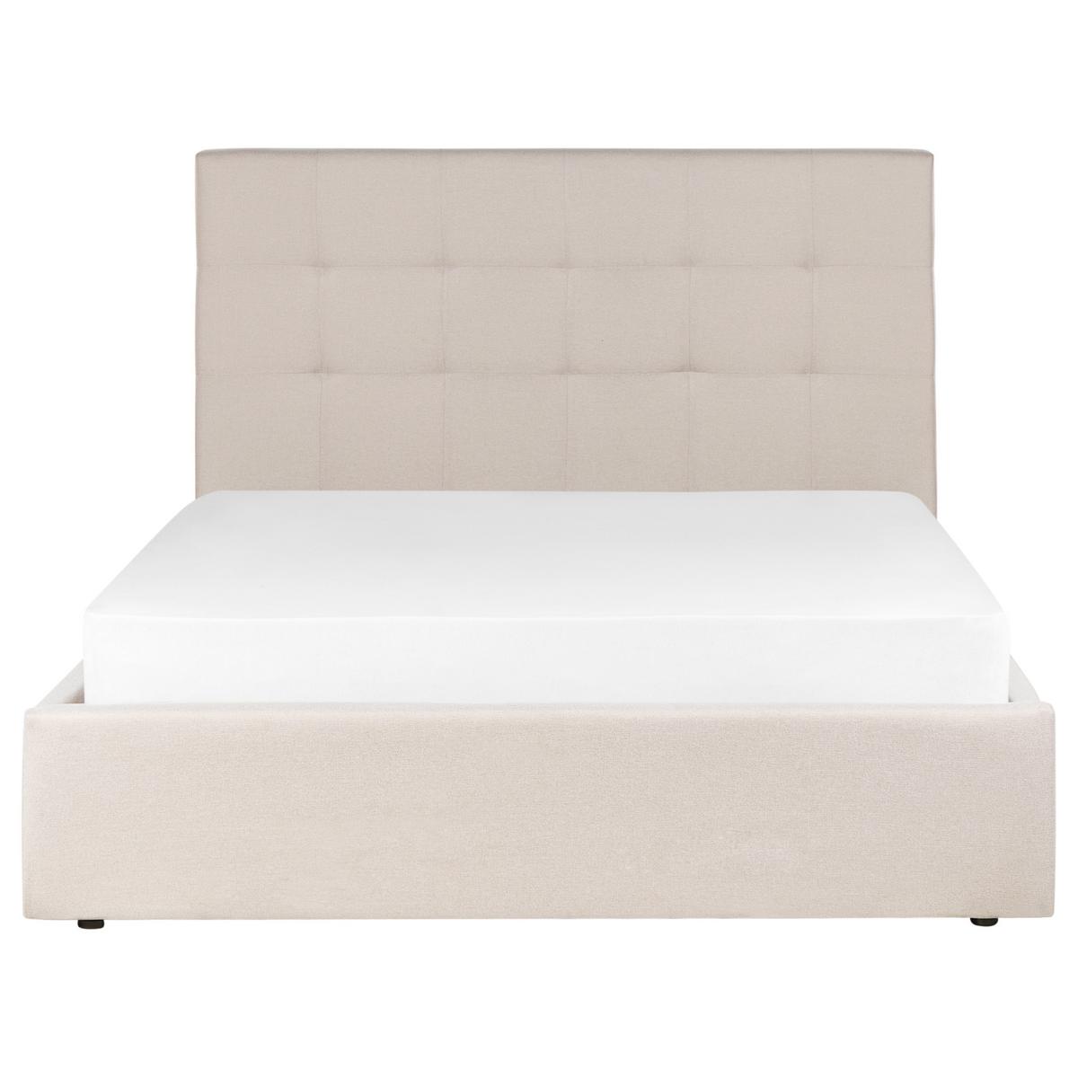 BETT mit Stauraum 140/200 cm Stoff Beige Lorient - Beige, Textil (140/200cm) - Beliani