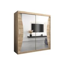SCHWEBETÜRENSCHRANK 200/200/62 2-türig - Silberfarben/Sonoma Eiche, Holz/Kunststoff (200/200/62cm) - MÖBEL KRYSPOL