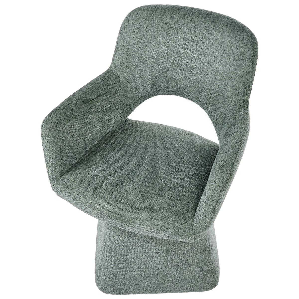 ESSZIMMERSTUHL drehbar Stoff Dunkelgrün Vallby - Grün, Textil (64/87/64cm) - Beliani