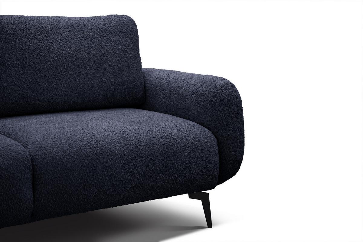 SOFA FEBE 3-Sitzer, marineblau - Schwarz/Dunkelblau, Holz/Textil (190/82/96cm) - Wozimo
