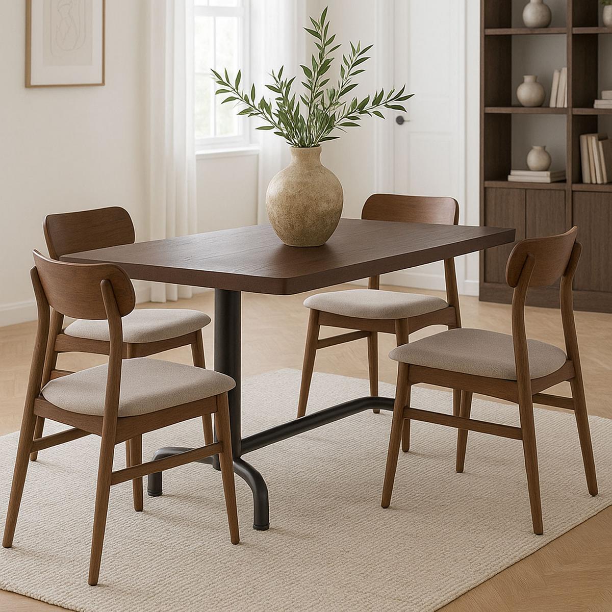 ESSZIMMERTISCH eckig Braun, Schwarz - Schwarz/Braun, Holz (80/140/74cm) - MCW
