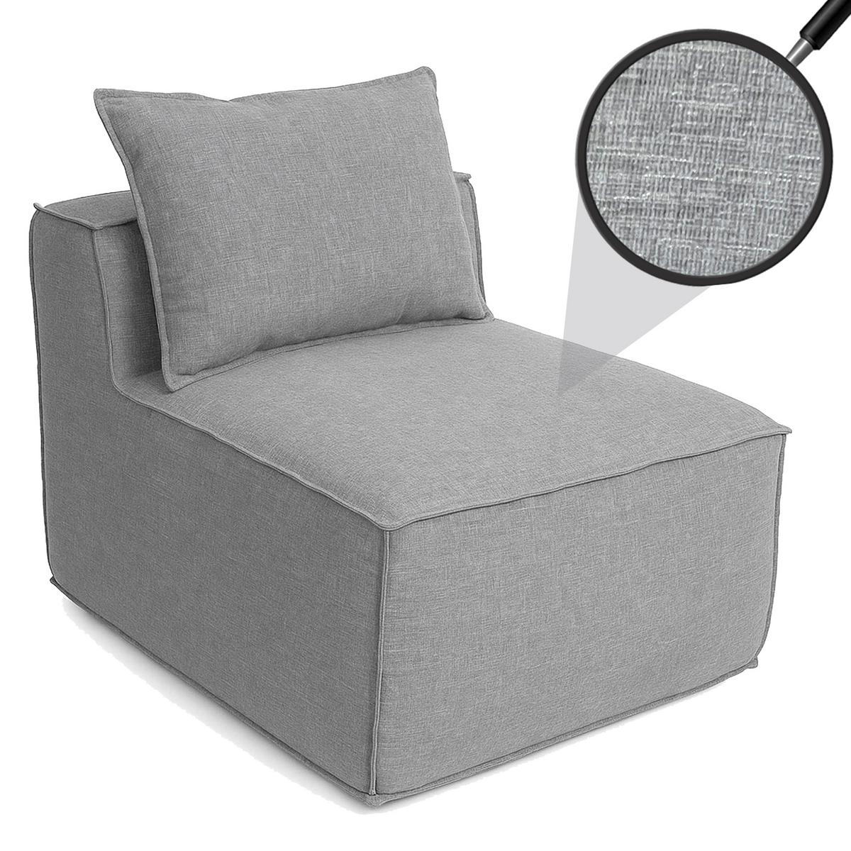 SESSEL Hellgrau - Hellgrau, Textil (75/63/97cm) - MCW