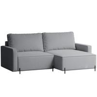 ECKSOFA LEO Rechts, mit Schlaffunktion und Bettkasten, Grau - Grau, Textil/Metall (229/148cm) - Idohome