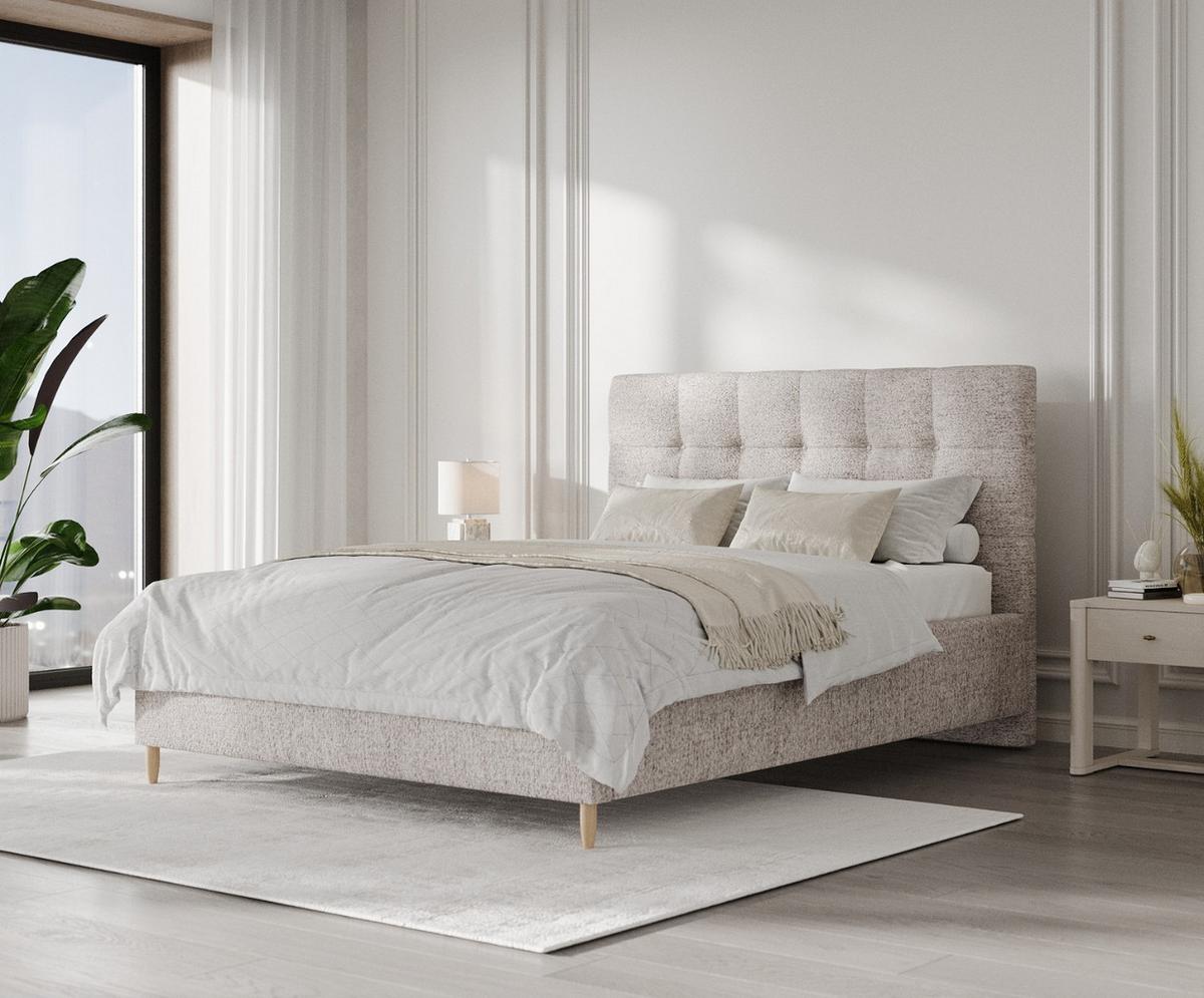 POLSTERBETT Cora 120/200 cm Beige im Neve Stoff - Beige/Naturfarben, Holz/Holzwerkstoff (120/200cm) - AltaBeds