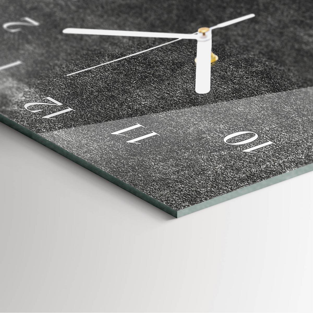 WANDUHR aus Glas 30x60 cm - Graphit - Grau, Glas (30/60/0.4cm) - TULUP