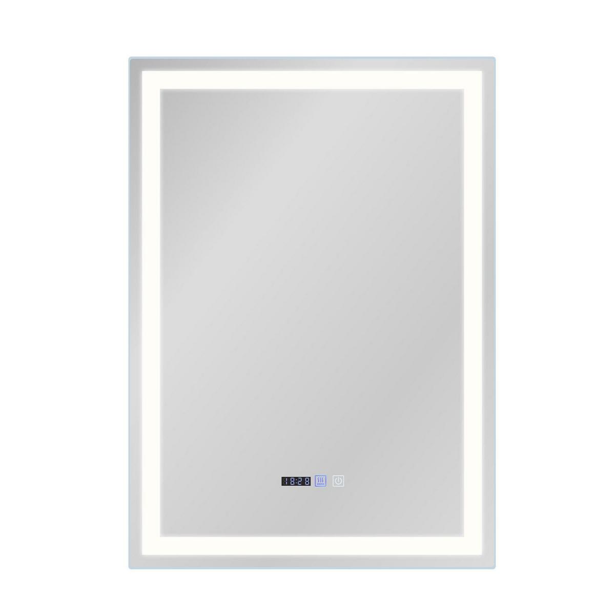 BADEZIMMERSPIEGEL Jena mit LED-Leuchte 60/80/2.5 cm - Weiß, Glas (80/2.5/60cm) - Nettlife