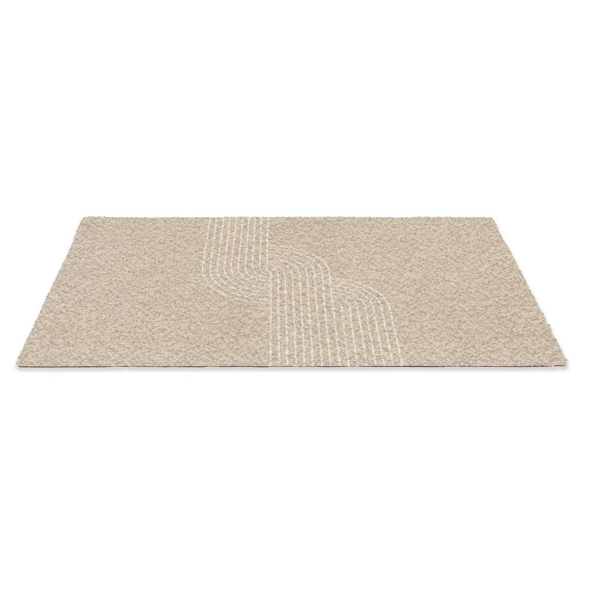 FUSSMATTE Parallele Linien - Leichte Textur - Beige Türmatte 90x60 cm - Beige, Kunststoff (90/0.4cm) - MuchoWow