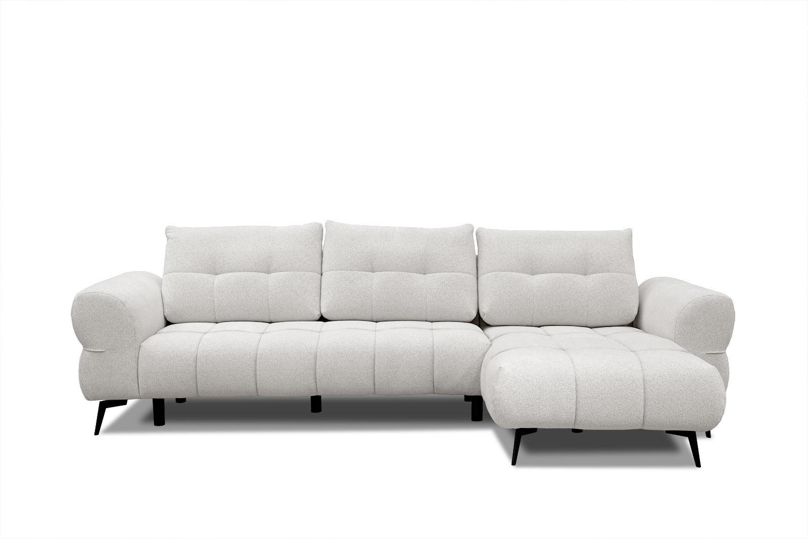 ECKSOFA SALVINI 4-Sitzer, weiß - Schwarz/Weiß, Holzwerkstoff/Textil (292/158cm) - Wozimo