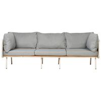 GARTENSOFA 3-Sitzer Grau Senise - Hellbraun/Weiß, Metall (225/85/60cm) - Beliani