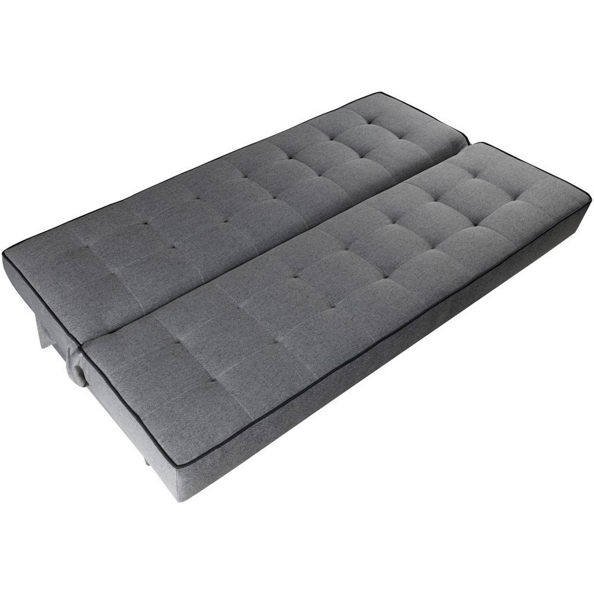 SCHLAFSOFA Bario 3-Sitzer mit Schlaffunktion, Grau - Grau, Textil (200/90/98cm) - Beautysofa