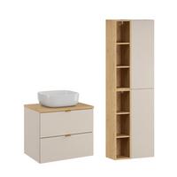 BADMÖBEL 60.6cm Azel 2er-Set Kaschmir - Beige, Holzwerkstoff (60.6/52/46cm) - Petits-meubles