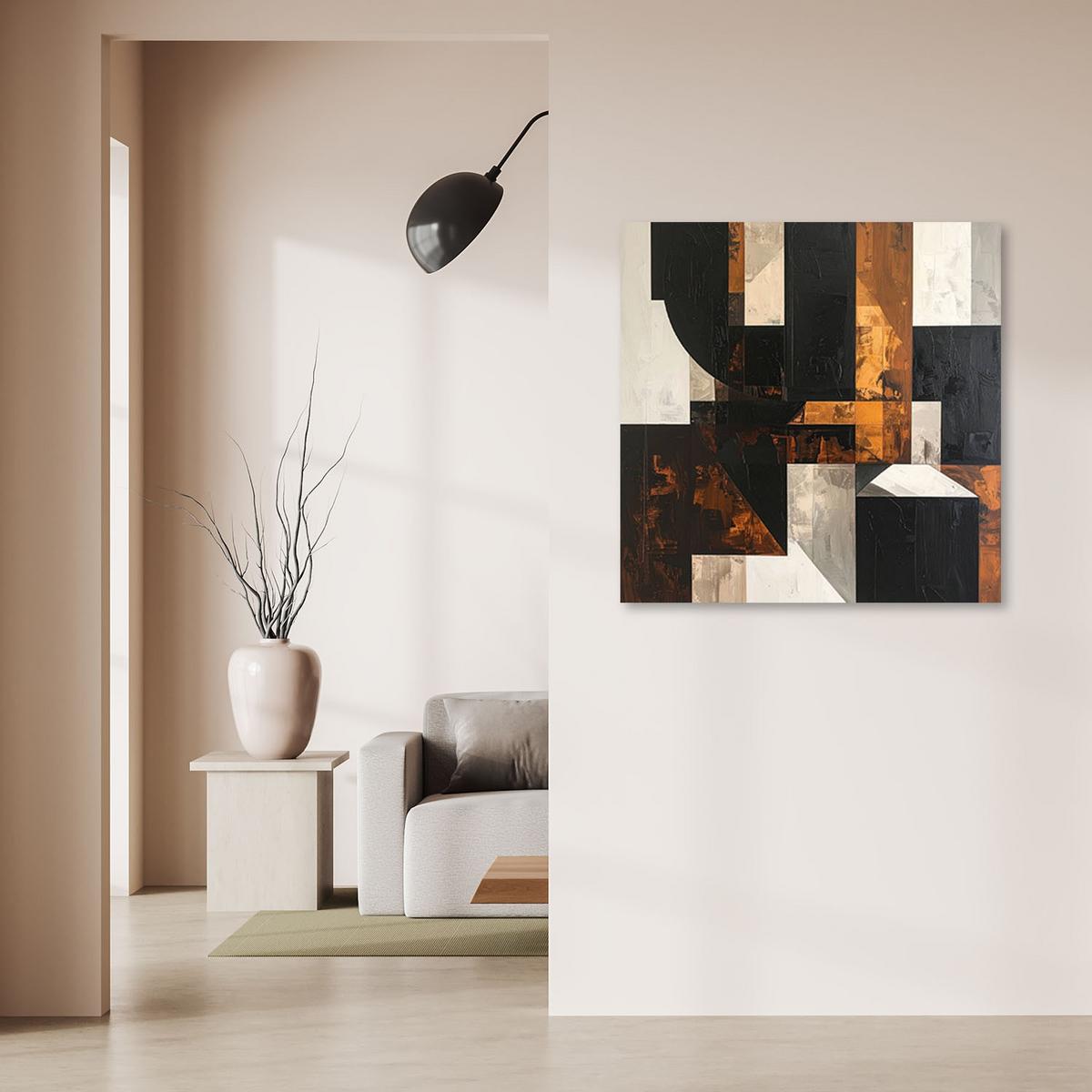 LEINWANDBILD 3D und geometrisch 50x50cm - Braun, Textil (50/50cm) - Feeby