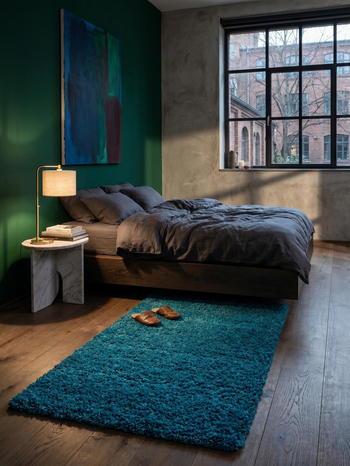 HOCHFLORTEPPICH RHEIN, einfarbig, aus Polypropylen, Türkis, 80 x 150 cm - Blau, Textil (150/80cm) - KADIMA DESIGN