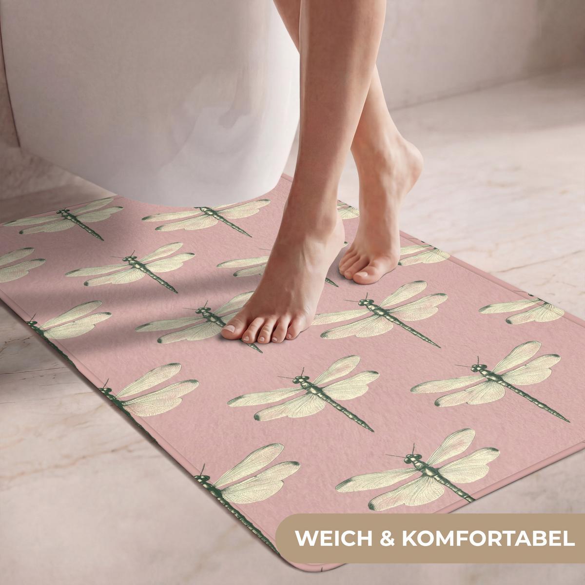 WC-VORLEGER Lillibells - Muster - Rosa Toilettenvorleger 60x90 cm - Rosa, Textil (60/1cm) - OnlyWow