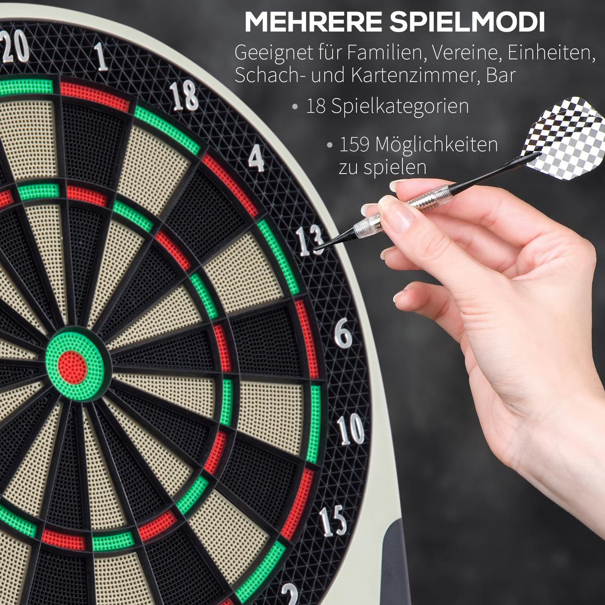 ELEKTRONISCHE Dartscheibe - Schwarz, Kunststoff (50/44cm) - HOMCOM