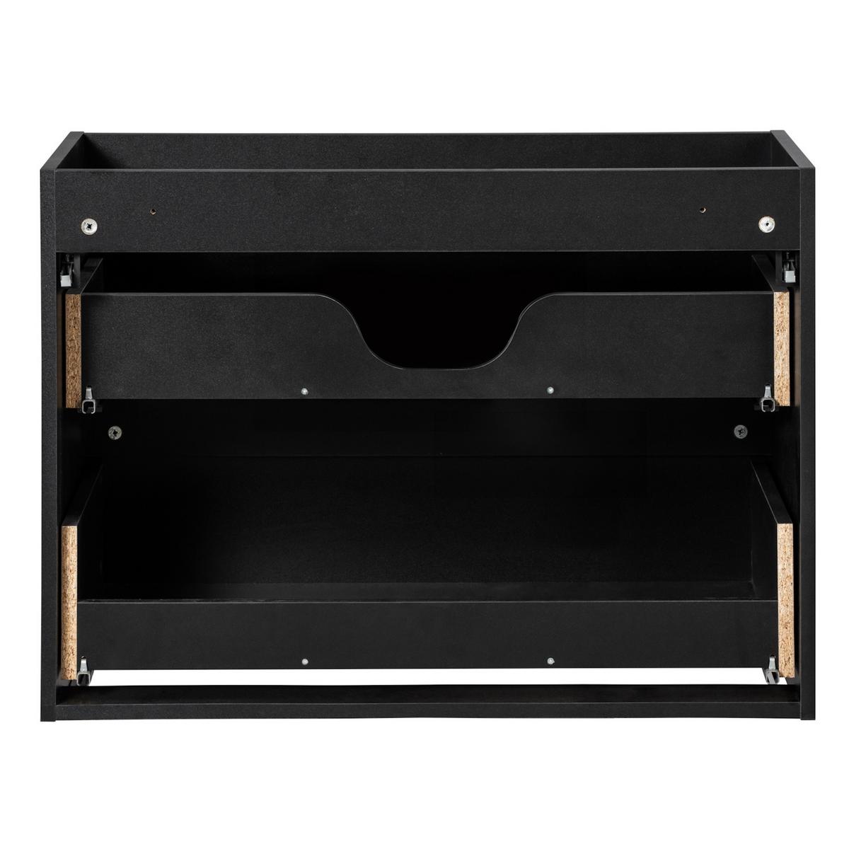 BADMÖBEL-SET Nova 2 Teile Schwarz Matt - 80 x 40 x 58 cm - Schwarz, Holz (80/58/40cm) - Badplaats