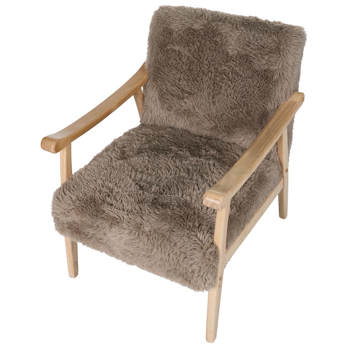 SESSEL Taupe Leknes - Taupe/Braun, Kunststoff (66/79/74cm) - Beliani
